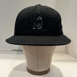 Gorilla Icon Flatbill Hat Adjustable Strap Buckle, Black, Adult Size New